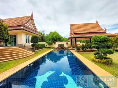 Beautiful Pranburi Mountain view pool villa, large plot no common fee