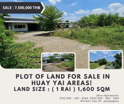 Plot of Land For Sale in Huay Yai areas!