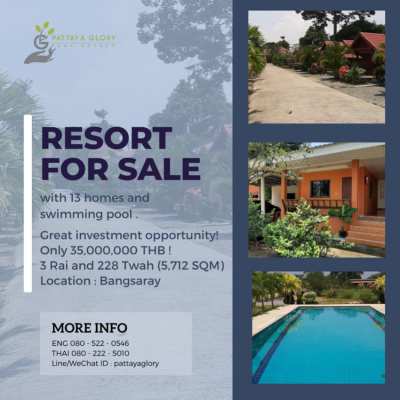 Resort For Sale with 10 homes and swimming pool . 
