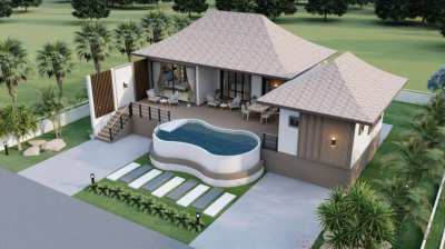 Modern holiday pool villa for sale