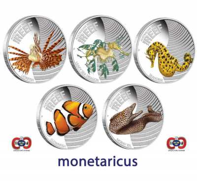 Sea Life I Series:The Reef 5 Silver Coin Complete Proof Set