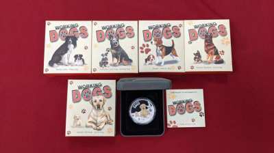 Working Dogs One Ounce Silver 5 Coin Proof Collection