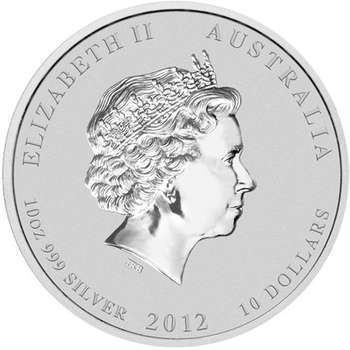 10 oz 2012 Australian Lunar Year of the Dragon Silver Bullion Coin