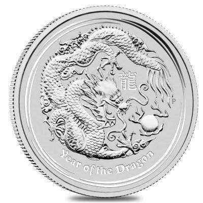 2 oz Silver Lunar Year of The Dragon Australian Perth Mint In Capsule