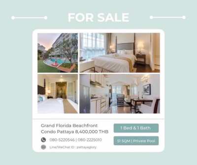 Grand Florida Beachfront Condo Pattaya For Sale ! 