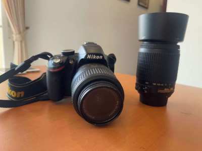 Nikon D3200 digital camera with lenses
