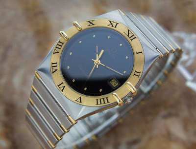 Mens Omega Constellation Q16 in stainless and 18K gold