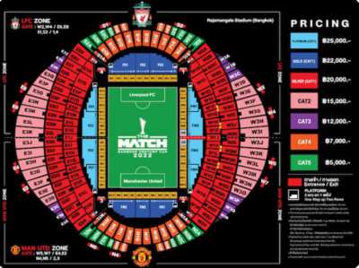 Manchester United VS Liverpool tickets 5000 baht  12 July  2 tickets