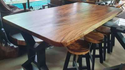 BRAND NEW INDUSTRIAL ACACIA DINING/COMPUTER/OFFICE TABLE, 