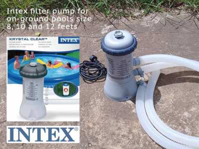 Intex, pool filter pump, fits 8, 10, 12 ft pool on-ground