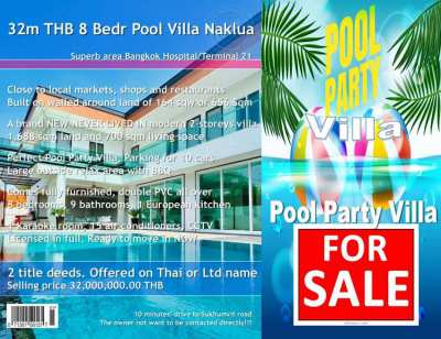 Pool Party Villa for Sale Naklua  