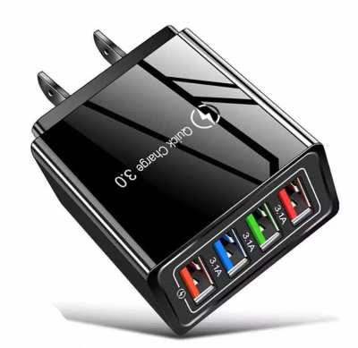 Quick Charger 5V/3.1A, 4 USB-Ports, for Smartphone and Tablet of all k