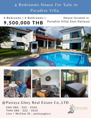 4 Bedroom House For Sale in Paradise Villa.  Asking price is 9,500,000