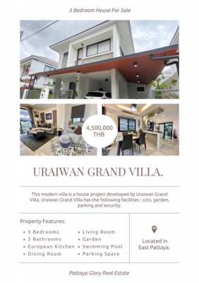 3 Bedroom House For Sale in Uraiwan Grand Villa.