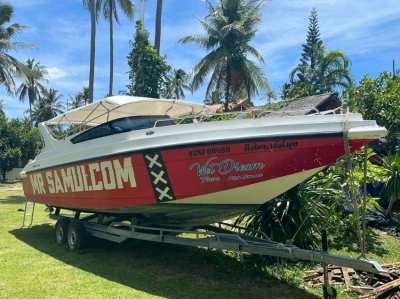 very well maintained 29 ft  Thai speed boat with twin engine 