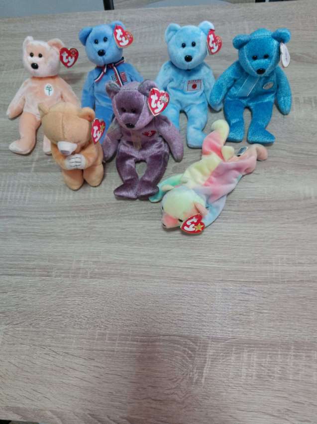 FINAL REDUCTION FREE DELIVERY 7 rare TY beanie babies  with both tags 
