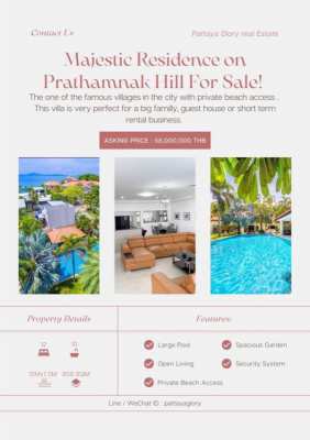 Majestic Residence on Pratumnak Hill For Sale
