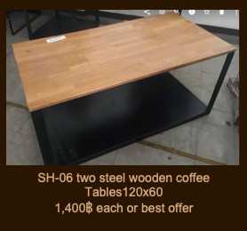 two steel wooden coffee Tables