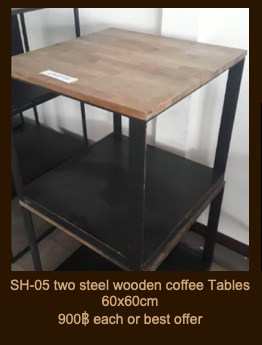 two steel wooden coffee Tables 