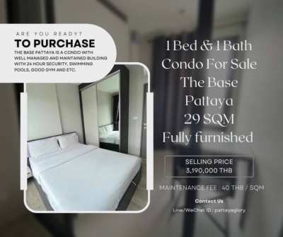 1 Bed & 1 Bath Condo For Sale @ The Base Pattaya.