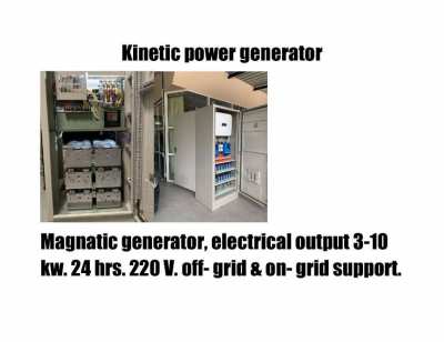 Kinatic Power Generator Magnatic generator electric output 3-10KW. 24h
