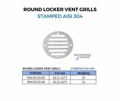 ROUND LOCKER VENT GRILLS/ 956-03716-00 / 956-03732-00