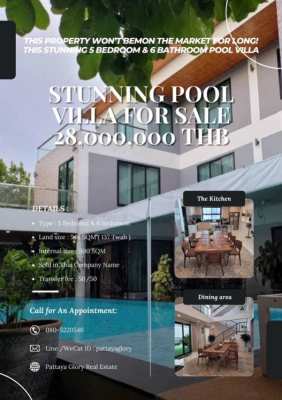 Stunning Pool Villa For Sale ! 28,000,000 THB ! 