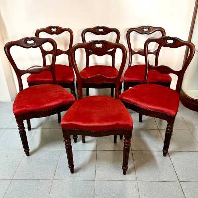 6 Antique Biedermeier dining chairs