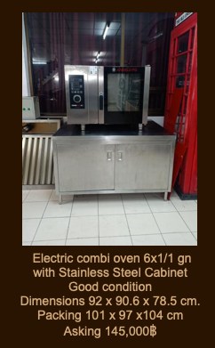 Electric combi oven 6x1/1 gn with Stainless Steel Cabinet