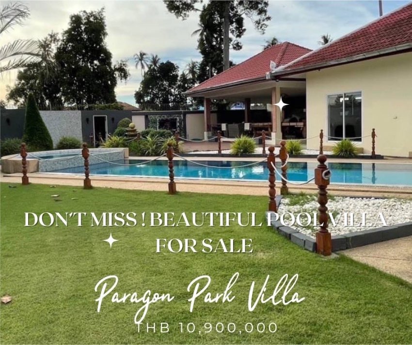 Don’t miss ! Beautiful Pool Villa For Sale !  Paragon Park Villa !  