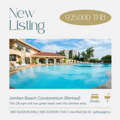 Jomtien Beach Condominium (Rimhad) For Sale!