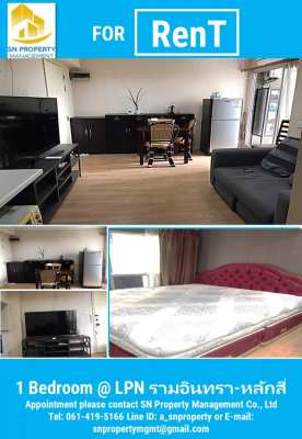 (For rent) LPN Ville Ramintra-Laksi (1 bedroom, 1 bathroom, 30 sqm), f