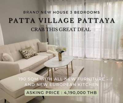 Brand New House with 3 Bed in Patta Village Pattaya. 