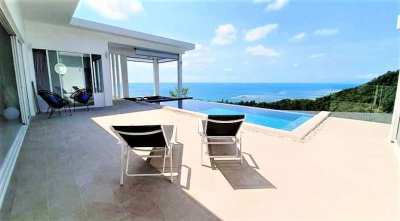3 bedroom sea view pool villa for sale in Lamai Koh Samui