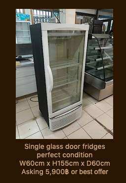 Single glass door fridges