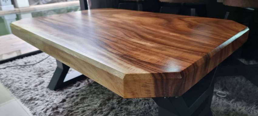 Solid acacia rectangle coffee table 45 degree corners