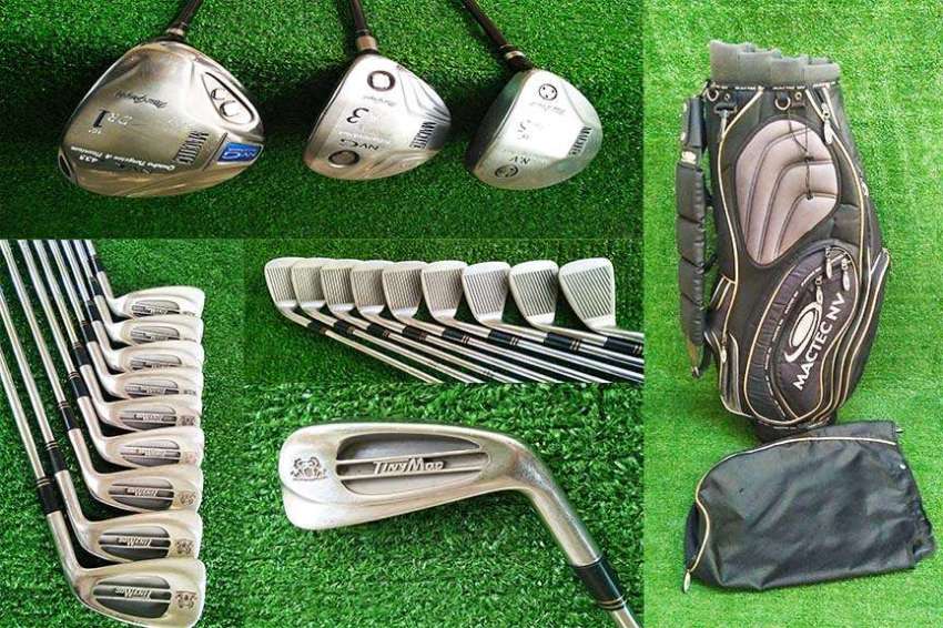 MacGregor full set of golf clubs in bag