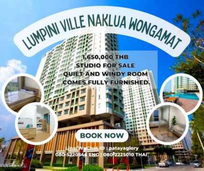 Lumpini Ville Naklua WongAmat 1,65 M THB .  Studio For Sale ! 