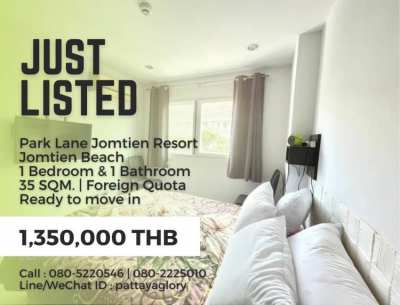 Park Lane Jomtien Resort - Jomtien Beach !  1 Bedroom For Sale