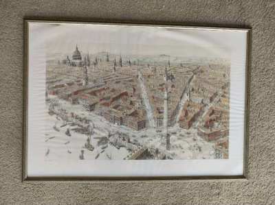 Large print by Paul Draper entitled 'Wren's London'.