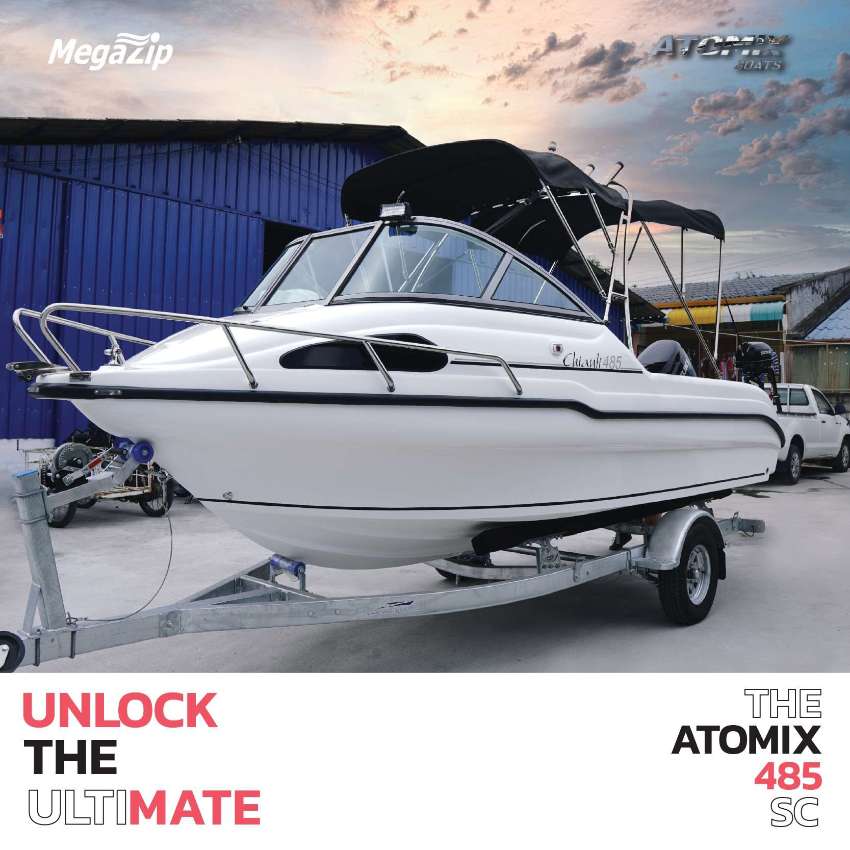 NEW power boat Atomix 485 SC + SUZUKI DF100BTL