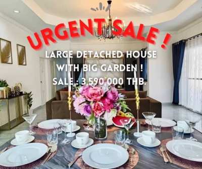Urgent Sale !  Large detached house with big garden ! 