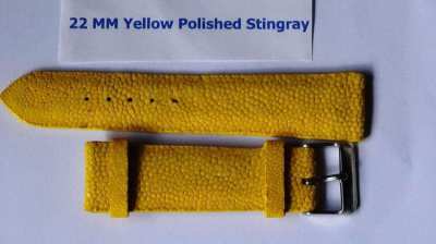 REDUCED Beautiful 22 mm Yellow Polished Stingray Watch Band