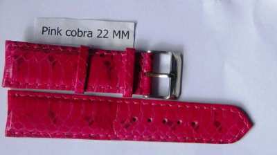 SALE ! Pinky Red 22 mm Genuine Cobra Watchband