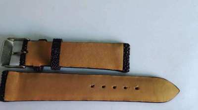 22 MM Brown stingray watchbands, suede backing