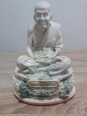 Thai blanc de chine statue of a monk L.P.Tuad