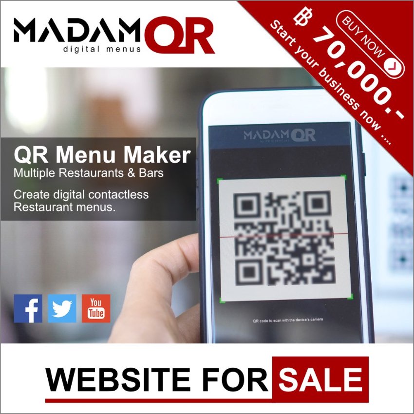 QR Menu Maker Website for sale!