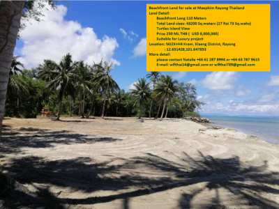 #Beachfront Land for Sale at Maephim Rayong Thailand