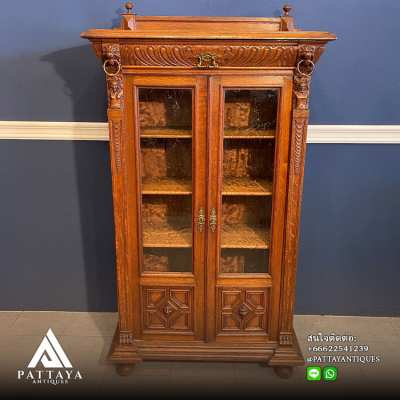 Antique Mechelen bookcase / display cabinet