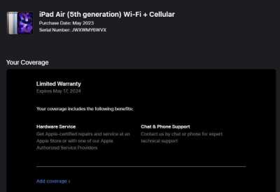 Ipad Air 5 (M1) - 256GB - Cellular - Like New - 1 year warranty